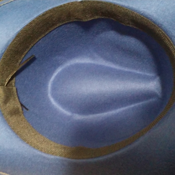 Cobalt Blue Western Cowboy Outback Country Hat Steer Head Accent Banding Boho - Picture 10 of 12